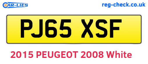 PJ65XSF are the vehicle registration plates.