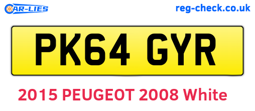 PK64GYR are the vehicle registration plates.