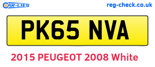 PK65NVA are the vehicle registration plates.