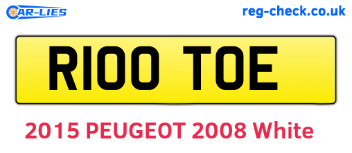 R100TOE are the vehicle registration plates.