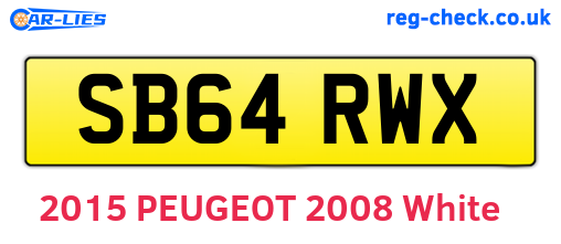 SB64RWX are the vehicle registration plates.