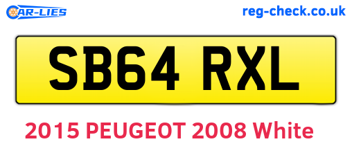 SB64RXL are the vehicle registration plates.