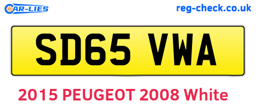 SD65VWA are the vehicle registration plates.