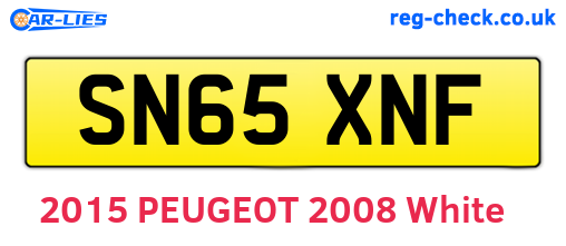 SN65XNF are the vehicle registration plates.