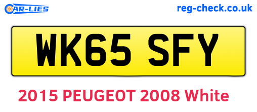 WK65SFY are the vehicle registration plates.