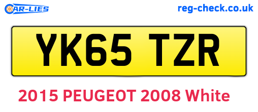 YK65TZR are the vehicle registration plates.