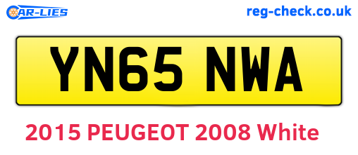 YN65NWA are the vehicle registration plates.