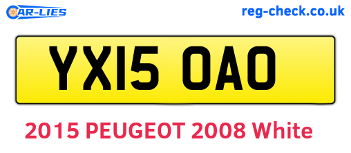 YX15OAO are the vehicle registration plates.