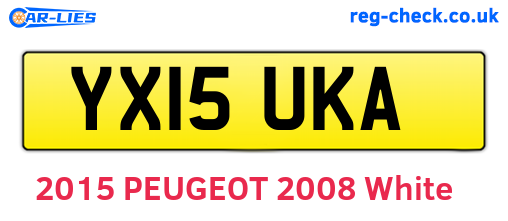 YX15UKA are the vehicle registration plates.