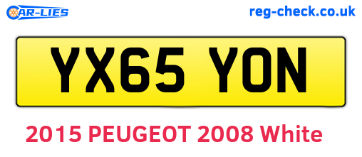 YX65YON are the vehicle registration plates.
