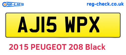 AJ15WPX are the vehicle registration plates.