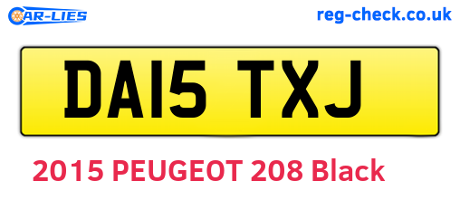 DA15TXJ are the vehicle registration plates.