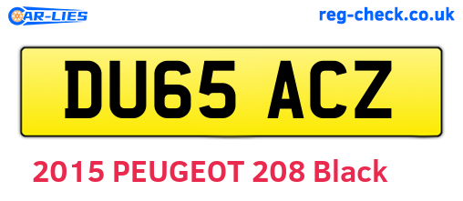 DU65ACZ are the vehicle registration plates.