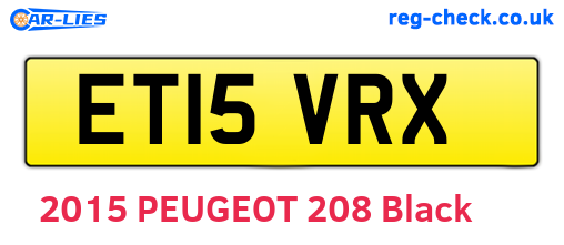 ET15VRX are the vehicle registration plates.
