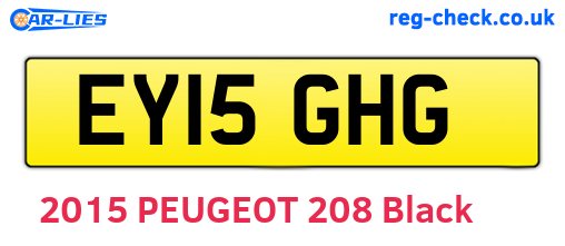 EY15GHG are the vehicle registration plates.