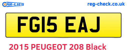 FG15EAJ are the vehicle registration plates.