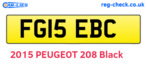 FG15EBC are the vehicle registration plates.