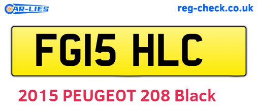 FG15HLC are the vehicle registration plates.