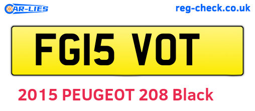 FG15VOT are the vehicle registration plates.