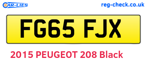 FG65FJX are the vehicle registration plates.