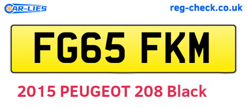 FG65FKM are the vehicle registration plates.
