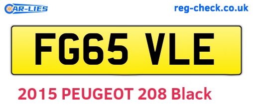 FG65VLE are the vehicle registration plates.