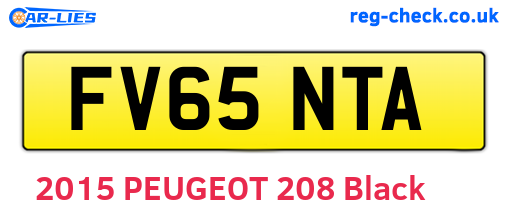 FV65NTA are the vehicle registration plates.