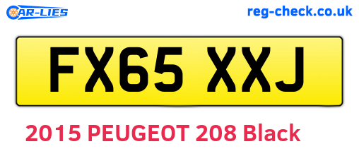 FX65XXJ are the vehicle registration plates.