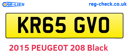KR65GVO are the vehicle registration plates.