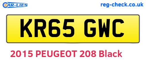 KR65GWC are the vehicle registration plates.