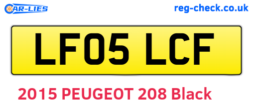 LF05LCF are the vehicle registration plates.