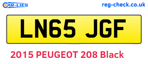 LN65JGF are the vehicle registration plates.