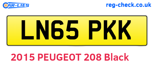 LN65PKK are the vehicle registration plates.
