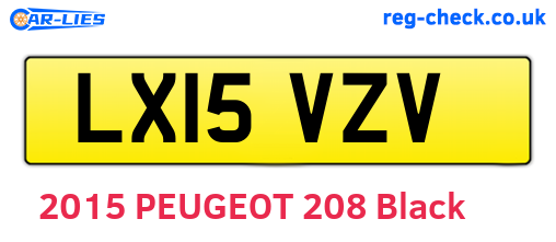 LX15VZV are the vehicle registration plates.