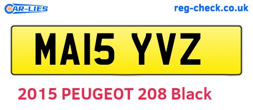 MA15YVZ are the vehicle registration plates.