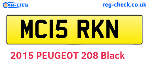 MC15RKN are the vehicle registration plates.