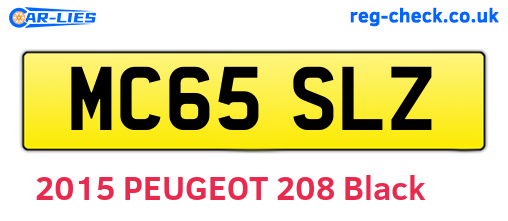 MC65SLZ are the vehicle registration plates.