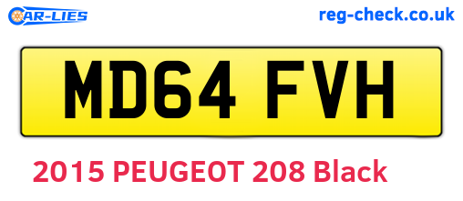 MD64FVH are the vehicle registration plates.