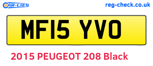 MF15YVO are the vehicle registration plates.