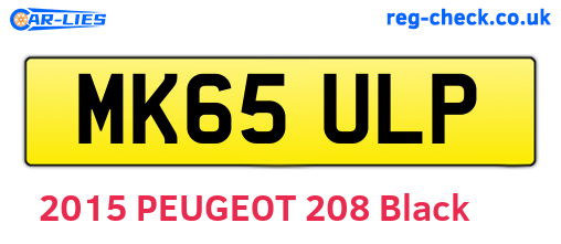 MK65ULP are the vehicle registration plates.