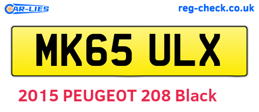 MK65ULX are the vehicle registration plates.