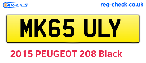 MK65ULY are the vehicle registration plates.