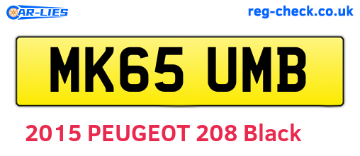 MK65UMB are the vehicle registration plates.