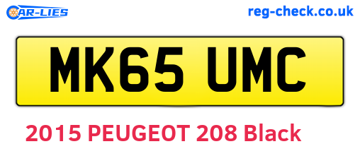 MK65UMC are the vehicle registration plates.
