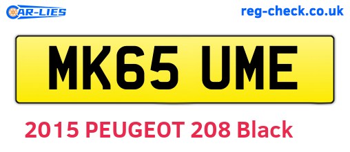MK65UME are the vehicle registration plates.