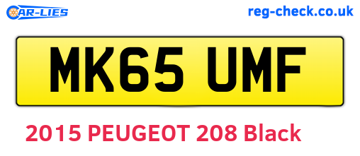 MK65UMF are the vehicle registration plates.