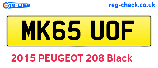 MK65UOF are the vehicle registration plates.