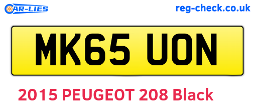 MK65UON are the vehicle registration plates.