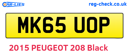 MK65UOP are the vehicle registration plates.