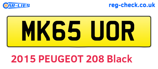 MK65UOR are the vehicle registration plates.